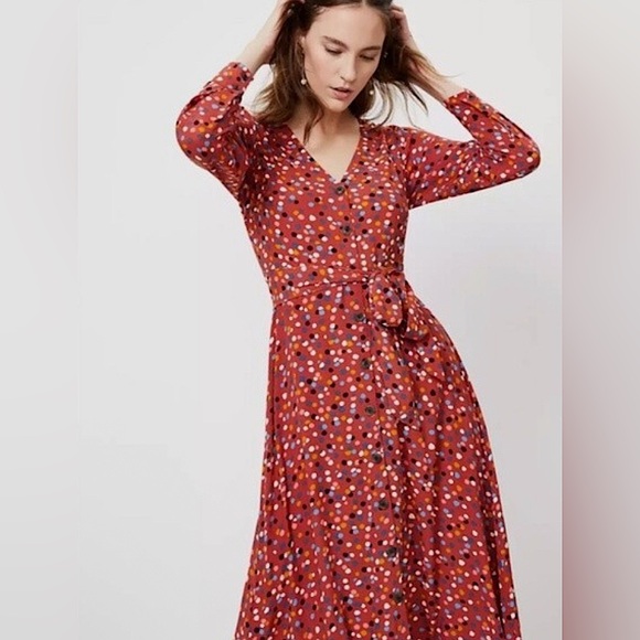 LOFT Fall Paintbrush Maxi Dress - Picture 1 of 7